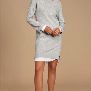 Dreamers Light Gray Long Sleeve Dress